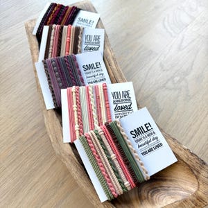Basic Boho Elastic Hair Tie Bracelets, Encouraging card (Set of 9 Hair Ties)