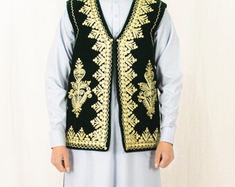 Afghani Men Shalwar Kameez Set With Handmade Waistcoat - Etsy