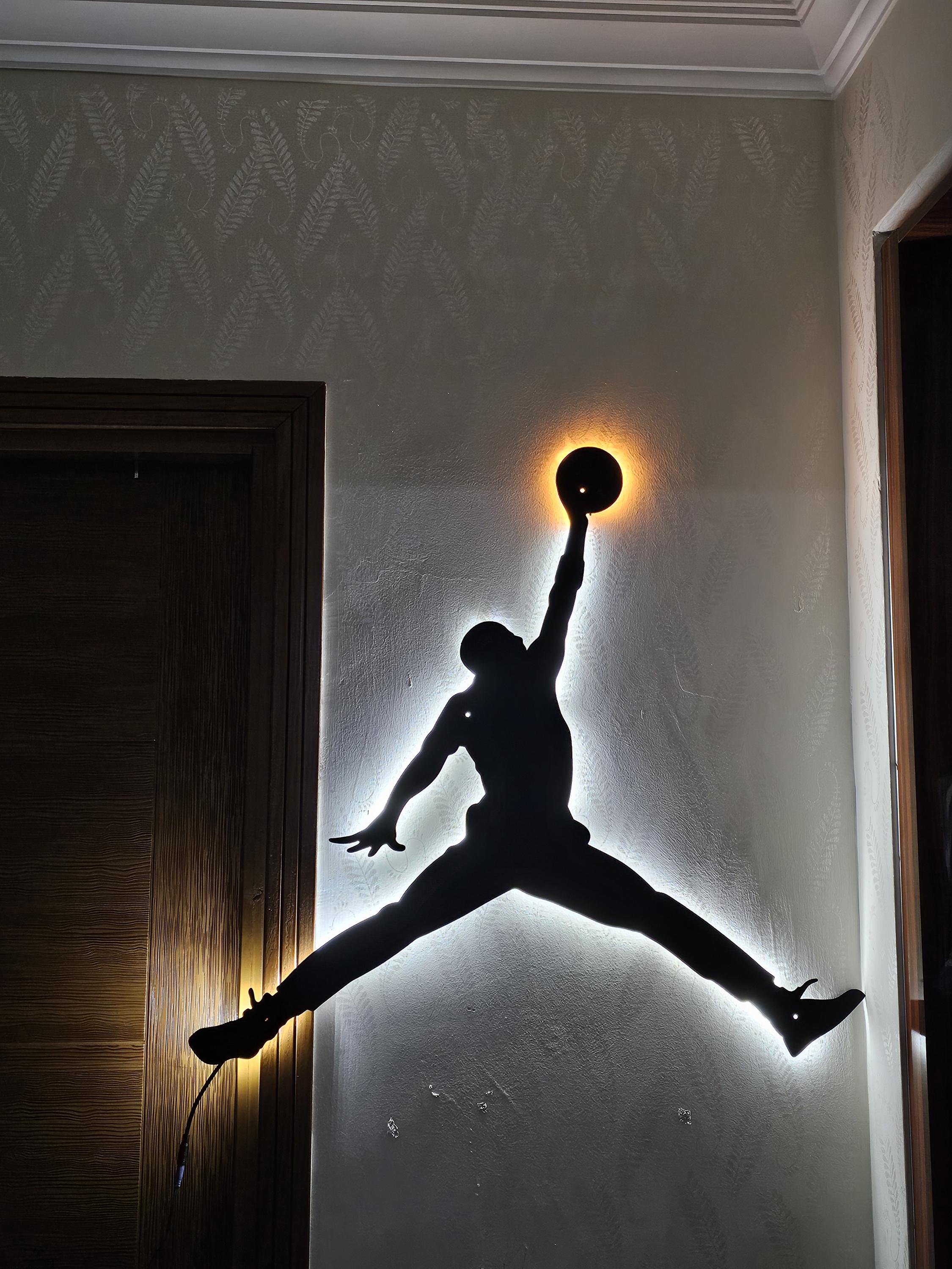 Michael Jordon Illuminated Wall Art,Basketball Wall Art,Illumination Wall Art , Jordon Metal Wall Art,Jordon Led Sign, jordon metal decor