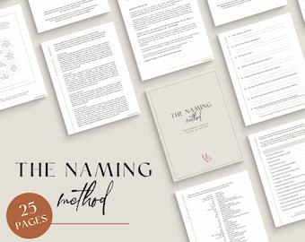 The Naming Method -  Business Name PDF Worksheet, How to Name a Business, New Business Worksheet, New Product Name, Printable Workbook