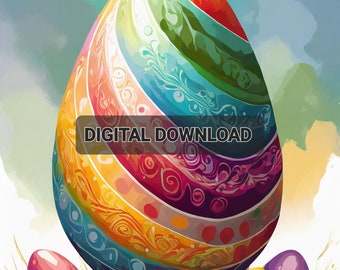 Easter card - Digital printable download - Greeting card - Happy Easter - Easter gift ideas - 12×17 cm - 5×7"