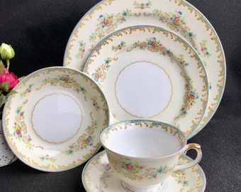 Opulence by Noritake 5 Piece Place Setting: Elegant, Gilt Embossed