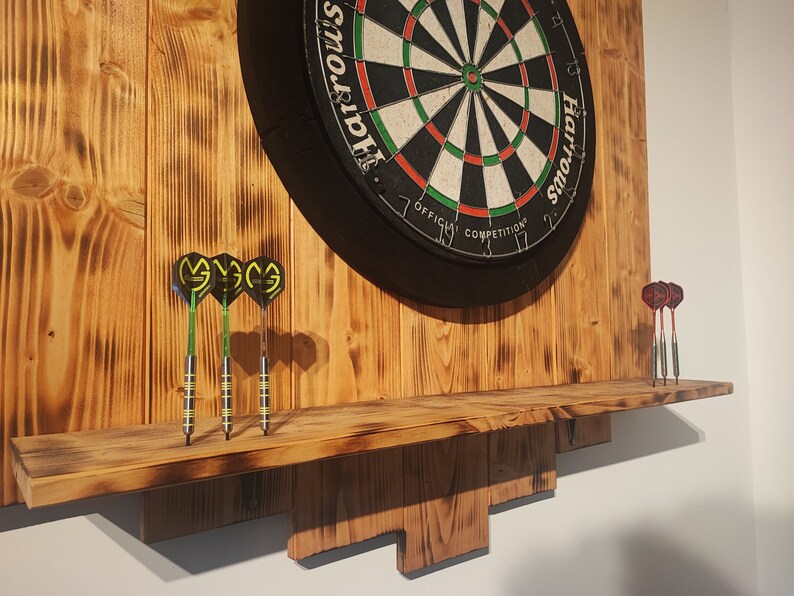 Dart Wandschutz Board aus Holz Burned Look Catchring Dart Umrandung Etsy.de