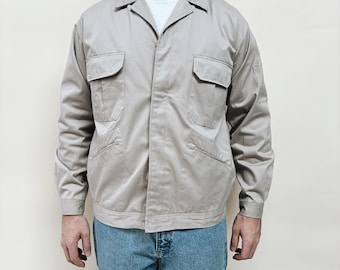 Vintage 80s Auto-Bi Work Jacket, Made in Japan, Retro Chore Coat L/XL