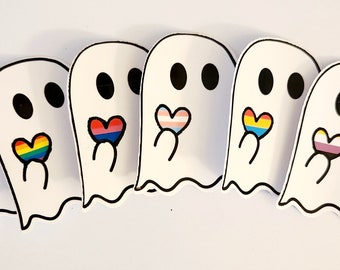 Pride Flag Ghost Sticker