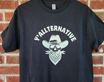 Y'allternative T-shirt: Southern Gothic Skull Cowboy Tee