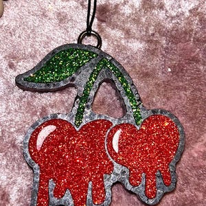 Car Freshie, Air Freshener, Car Decor, Cherry Car Freshie, Bow Car Freshie, Glitter, Car Freshie, Car Accessory, Car Freshy, Car Charm