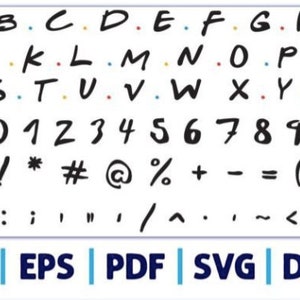 Fuentes de amigos Fuentes de amigos SVG Fuentes digitales de amigos Fuente de amistad Svg Alfabeto Letra Número Fuente de amigos Puntos con puntos Archivos Cricut