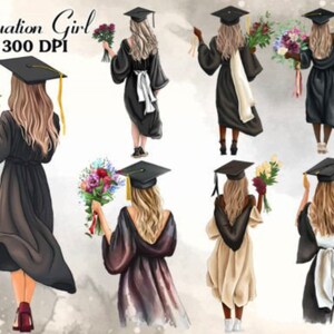 Graduation Girl Watercolor Clipart Watercolor Graduation PNG Doctor Graduation Clipart Graduation 2025 Clipart Graduation Cap Watercolor