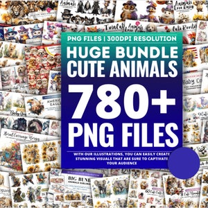 780+ PNG Files Cute Animals Watercolor Huge Bundle Watercolor Clipart Mega Bundle Scrapbook Paper Crafts Png Nursery png animal png