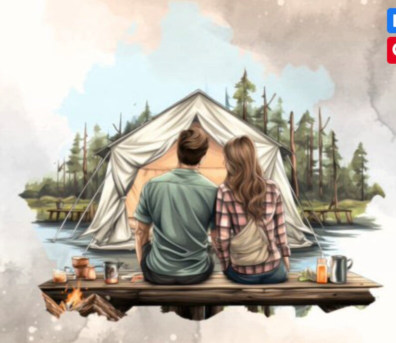 Personalized Couple Camping Door Sign - Couple With Up to 4 Pets - Gift Idea For Camping/Dog/Cat Lover - Welcome To Our Campsite