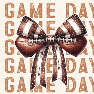 Game Day Coquette Football png Coquette Football png Football Bow png Football mom png Game Day Retro Football png Fall Football png