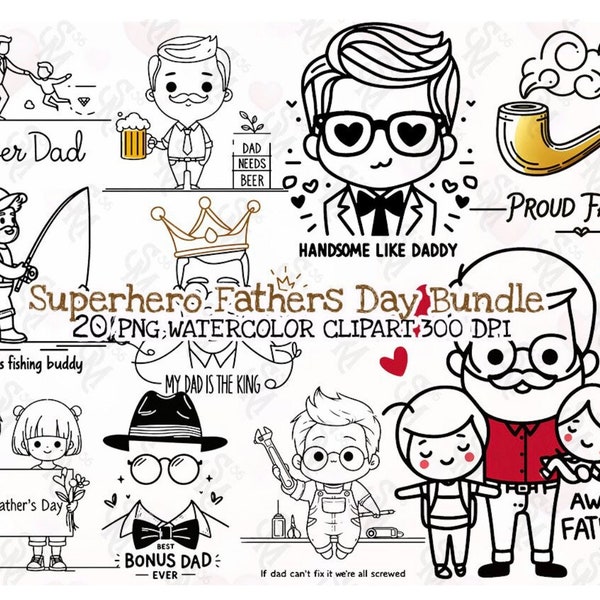 Superhero Fathers Day Clipart PNG Bundle Father Clipart Family Clipart Bundle Fathers Day Clipart Dad Clipart Bundle Father Son Clipart png