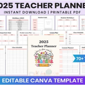2025-2026 Teacher Planner for Canva Template 2025-2026 Dated Digital Teacher Planner Goodnotes Hyperlinked Lesson Plans teacher life planner