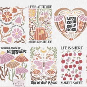 Boho Retro Flowers SVG PNG Bundle Boho Retro Flowers SVG Design Bundle Abstract flower Svg Boho Flower Svg Retro Flower Svg Flower Clipart
