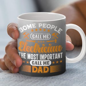 Elektricien papa koffiemok, instant download png, leuk cadeau voor papa, 11oz en 15oz koffieomslag, alleen digitaal bestand, Vaderdagcadeau