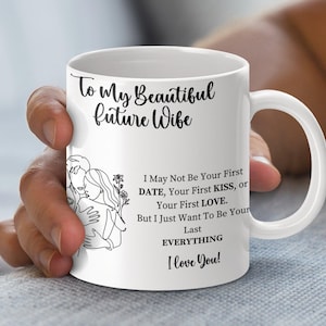 Para minha linda futura esposa, caneca de café, arquivos digitais, design de caneca com citação de amor, 11oz 15oz Coffee Wrap PNG Download