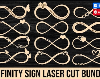 Infinity Sign Laser Cut Bundle Infinity Love SVG Bundle Infinity SVG Love SVG  Wedding svg infinity love sign svg Cut File Cricut Silhouette