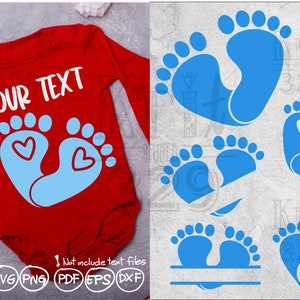 Naam babyvoetrand jongen en meisje png roze en blauwe naam voetrand png gepersonaliseerde voet babynaam SVG voor kinderkamer aangepaste naam babyvoet
