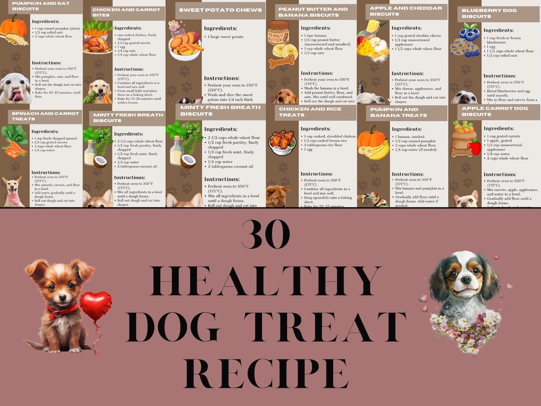 30 Healthy Homemade Dog Treat Recipes (digital Download, Resell Rights ...