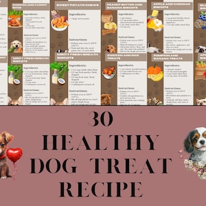 Livre de recettes de 30 gâteries maison saines pour chiens avec droits de revente principal Livre de nutrition pour chiens Livre de recettes pour chiens fait pour vous Recette pour chiens imprimable
