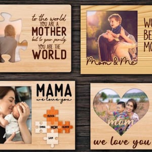 Marco de fotos personalizado para el Día de la Madre. El mejor marco de fotos para el Día de la Madre. Archivo SVG. Archivo de corte láser listo para Glowforge. BONIFICACIÓN gratuita. PNG.