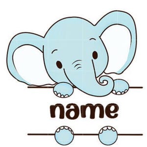 Olifant monogram babyjongen schattig png gepersonaliseerde olifant olifant met naam olifant kinderkamer muurkunst jungle dierenprints olifant kinderen