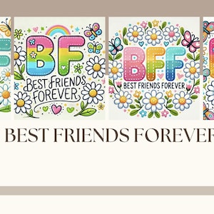 4 Beste Freunde für immer png Beste Freunde für immer png Sublimation BFF Sublimation beste Freunde Hemden Design Friendship Day Geschenke png Besties