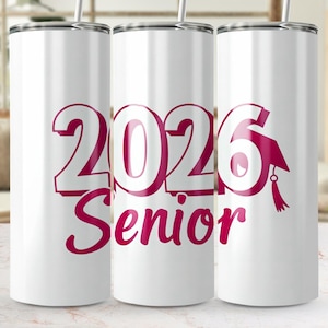 2026 senior tumbler wrap, digital design png, graduation year wrap, skinny tumbler graphic, printable tumbler wrap