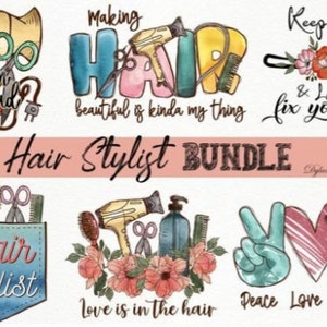 Hair Stylist Sublimation Bundle  hair stylist png sublimation design download hairstylist png hairdresser png hair boss png sublimation
