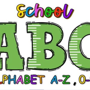 Ruler School Alphabet Doodle Letters Back to School PNG Alphabet Bundle Teacher Doodle letters Alpha doodle Back to school Hand drawn letter