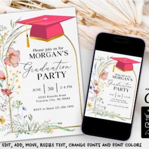 College Graduation Template Canva Graduation Invitation Bundle Graduation Party Bundle Graduation Party Decor High School Graduation