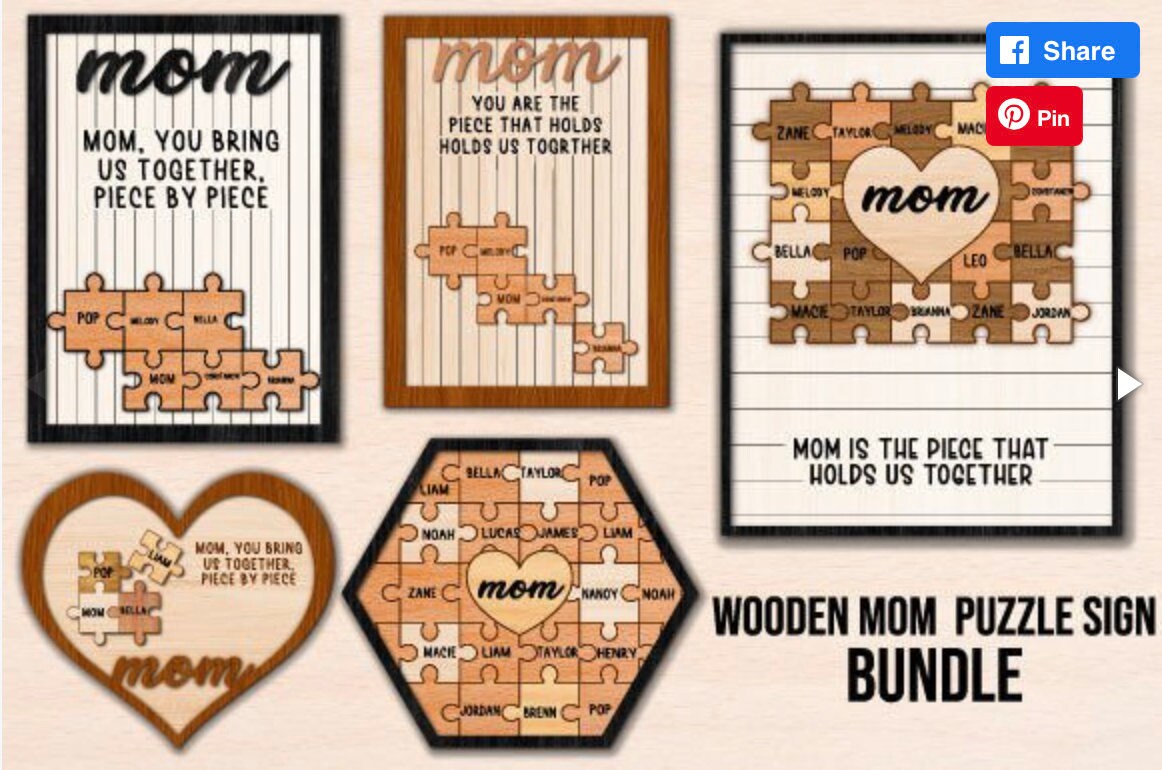 Personalized Mother's Day Puzzle Sign Svg Custom Mother Day Puzzle