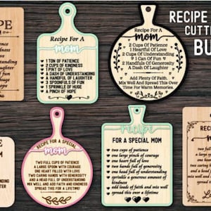 Rezept für ein spezielles Mama Schneidebrett Rezept für Mama Schneidebrett svg Rezept für Oma Zeichen svg Glowforge bereit Laserschnittdatei