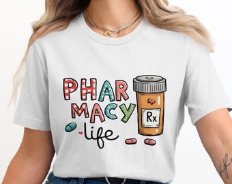 Descarga digital de vida de farmacia, arte de frasco de prescripción de Rx, regalo imprimible de farmacéutico, decoración de pared de técnico de farmacia