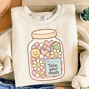Take Your Meds PNG: メンタルヘルスリマインダークリップアート（デジタルダウンロード）