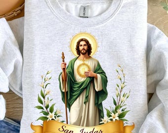 San Judas PNG: St. Jude Religious Illustration (Transparent Background, 300 DPI)