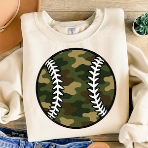 Camo Baseball PNG: Rustic Sports Sublimation Design (Digital Download 4500x4500px)