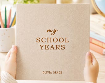 My School Years Memory Book – Child Keepsake Journal, Photo Album, Milestones Record