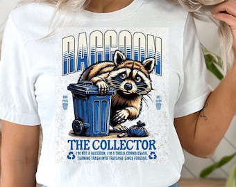 Camiseta Racoon Unique Bella Canvas 3001 Quirky Racoon The Collector' Design Regalo perfecto para los amantes de los animales Unisex regalo de manga corta para ella