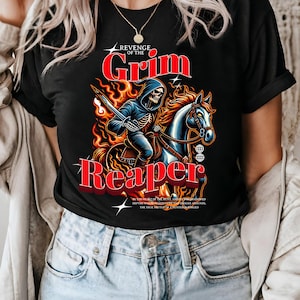 Bella Canva 3001 Shirt - The Revenge of the Grim Reaper, Perfect for Horror Fans, Unique Halloween Gift, Grim Reaper Shirt, Grim Reaper Art