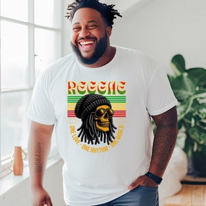 Reggae One Love T-Shirt | Bella Canvas 3001 Casual Music Tee | Perfect Gift for Reggae Fans & Music Lovers