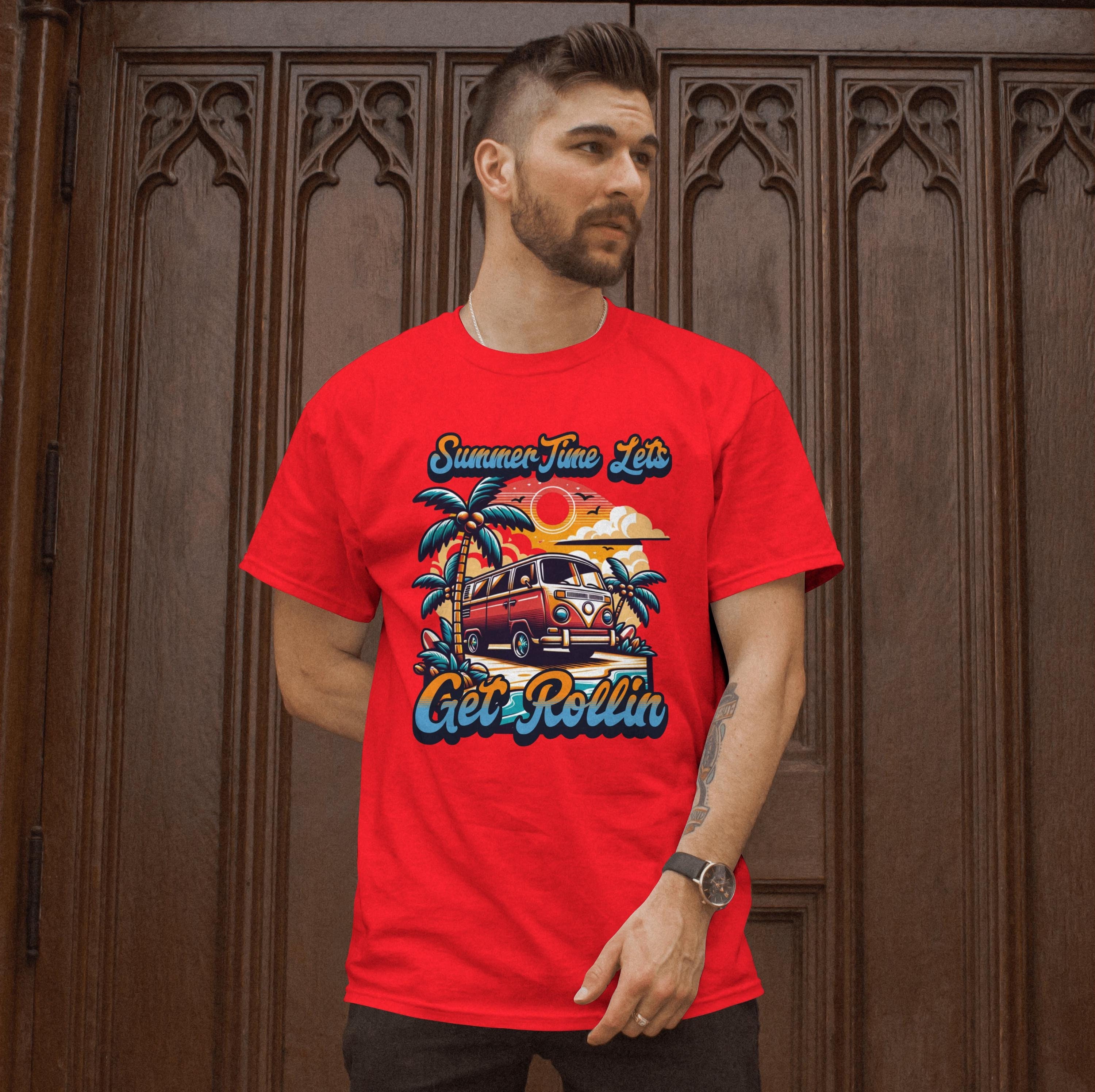 Summertime Let's Get Rolling T-shirt, Fun and Casual Summer Wear