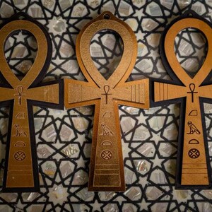 Set of 3 Ankh Symbols – Ancient Egyptian Ankh Signs for Home Decor