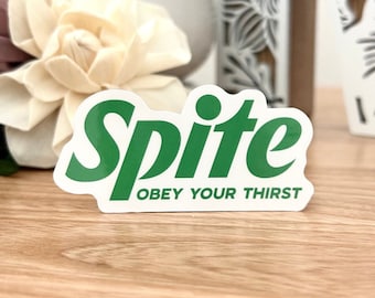 Pegatina de vinilo Spite: divertida parodia de refresco