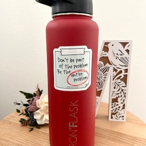 Funny Sarcastic Sticker, Be the Entire Problem Vinyl Decal, Hand Drawn Laptop Water Bottle Sticker, Snarky Gift for Best Friend image 2