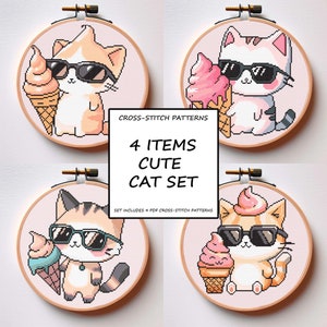 Cross stitch anime cross stitch pattern cross stitch cat cross-stitch animal cross stitch for kids cross-stitch PDF
