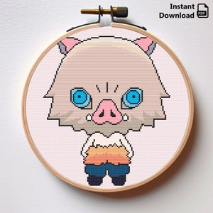 Kreuzstich Anime Kreuzstich Anleitung Kreuzstich Dämonen Kreuzstich Maskottchen Kreuzstich für Kinder Kreuzstich PDF