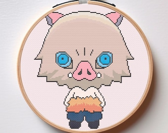 Patrón de punto de cruz de la mascota demonio de anime para niños (PDF)