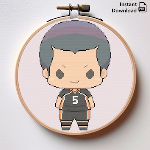 Patrón de punto de cruz de la mascota de voleibol de anime (PDF)
